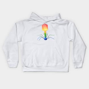 Rainbow Bacteriophage Virus Bacteria Killer Science Molecular Biology Kids Hoodie